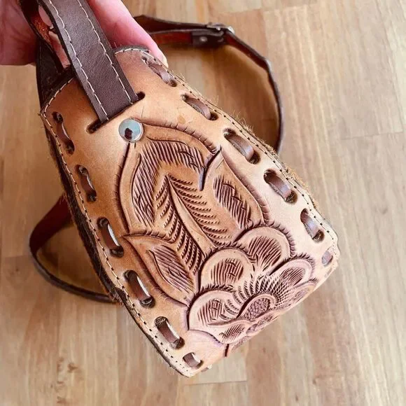 HAND TOOLED Leather Pony Hair Bag - Picture 5 of 14